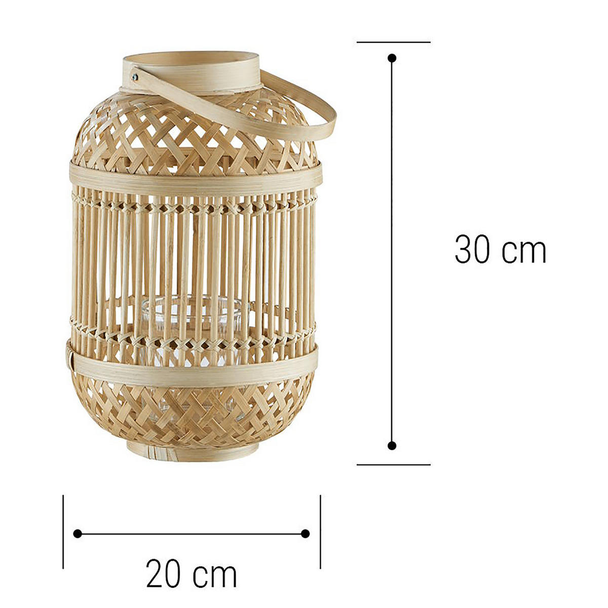 LATERNE Bamboo Nights - Braun, Holz (20/30/20cm) - Butlers