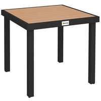 GARTENTISCH 78x78x74 cm Natur mit Holzoptik & Aluminiumrahmen - Naturfarben, Metall (78/78/74cm) - Modfu