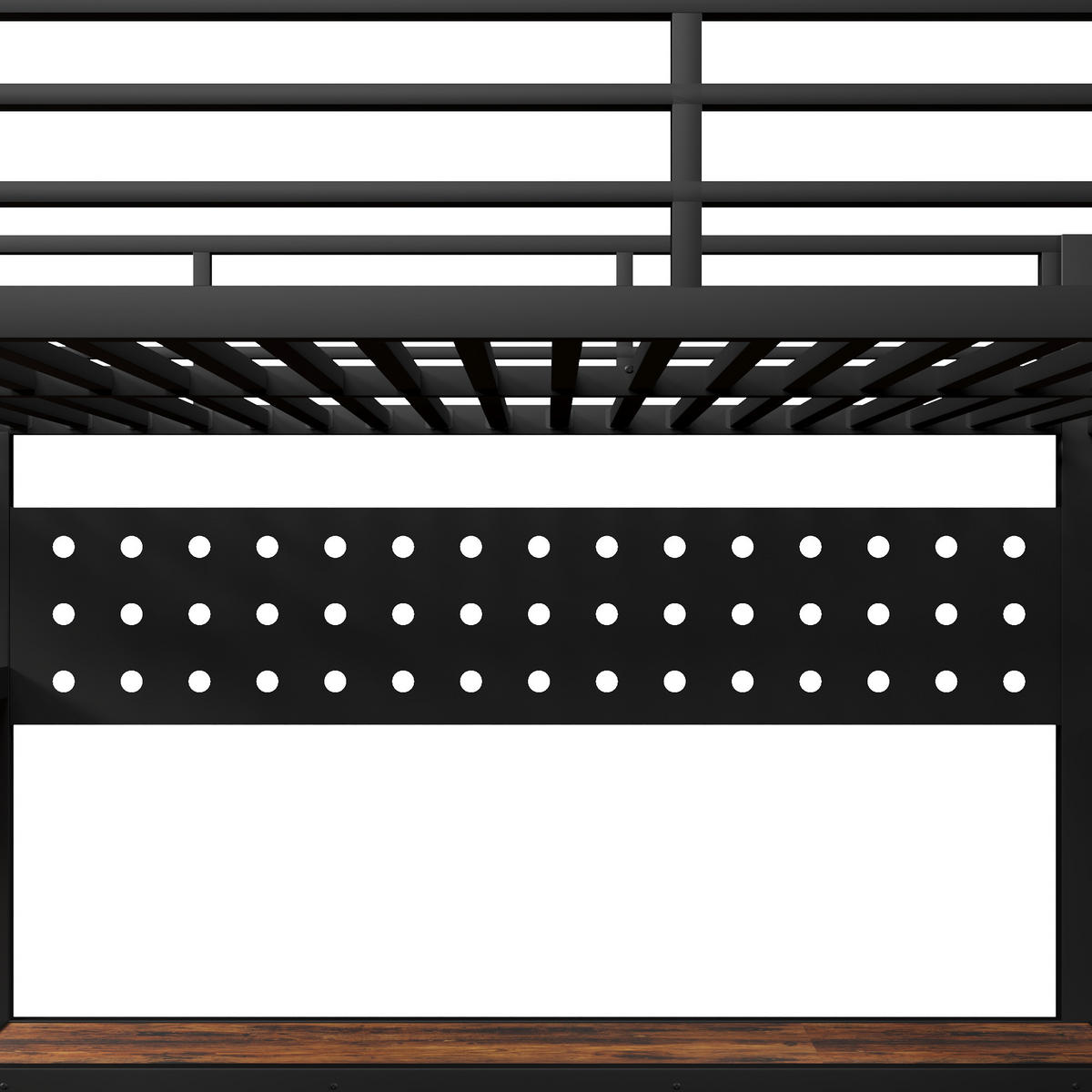 HOCHBETT 140/200 cm in Schwarz mit 3 Schubladen, Tisch, Steckdose und LED - Schwarz, Holzwerkstoff/Metall (90/200cm) - STILVORA