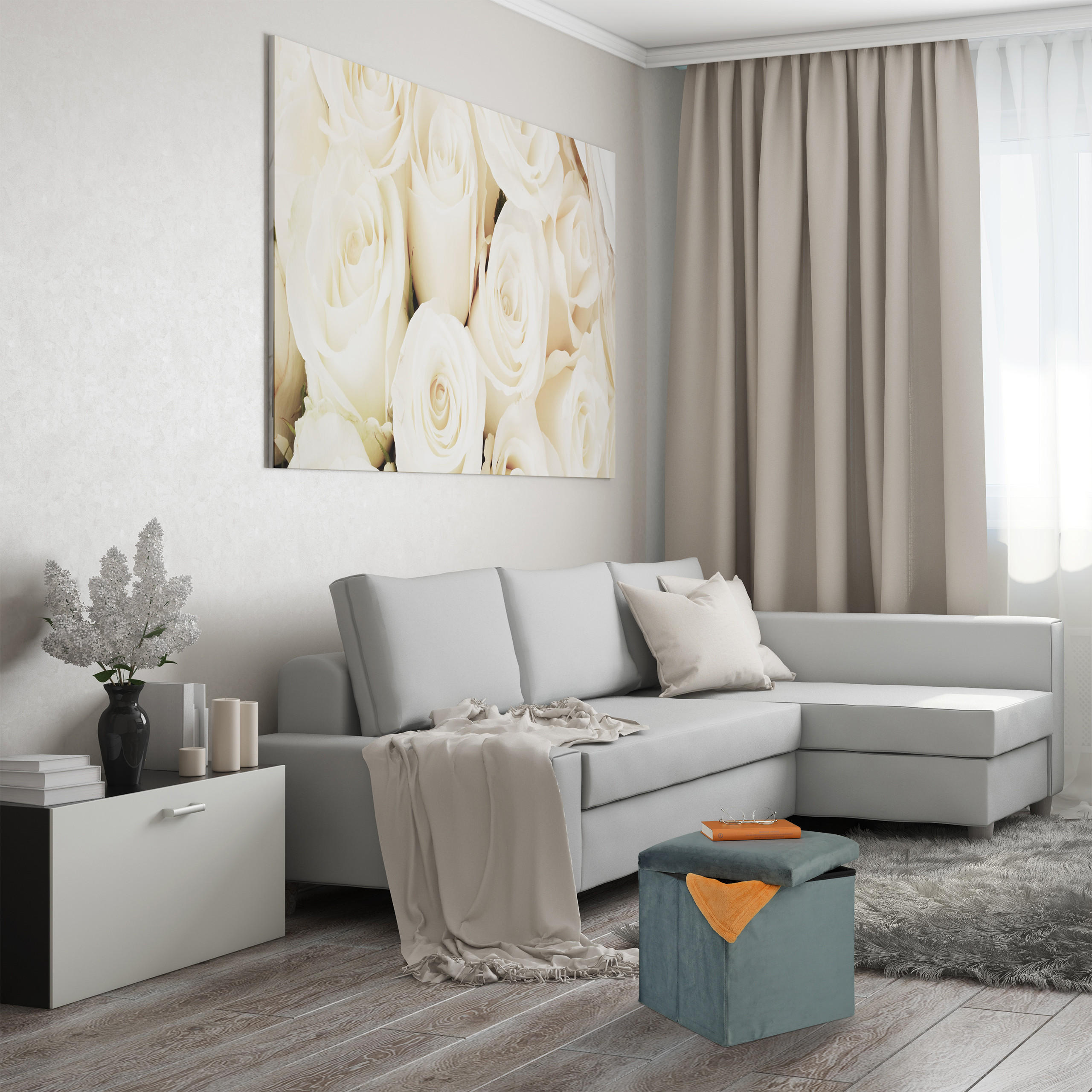 SITZHOCKER - Anthrazit, Holzwerkstoff/Textil (38/38/38cm) - Relaxdays