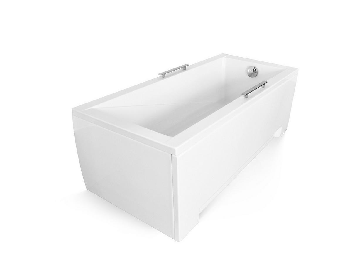 BADEWANNE Rechteck MODERN 180/80 mit Schürze Ablauf Füße - Weiß, Kunststoff (80/58.5/180cm) - bad land
