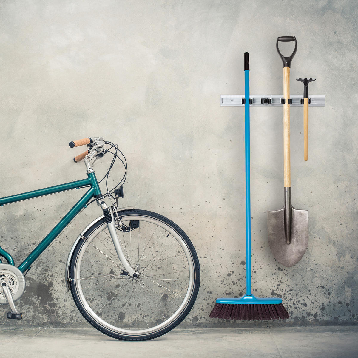 2xGERÄTEHALTER - Grau, Metall (48.5/5.5/4.5cm) - Relaxdays