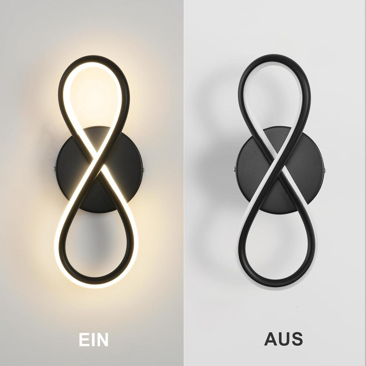 LED - WANDLEUCHTE Wellthar 12.0/9.0/31.0 cm - Schwarz, Kunststoff (12/9/31cm) - ZMH