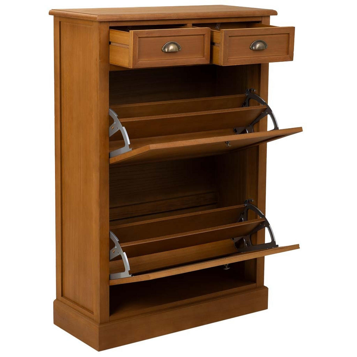 SCHUHSCHRANK aus Holz 80x33x120 cm - Braun, Holz (86/38/126cm) - Wanderlust