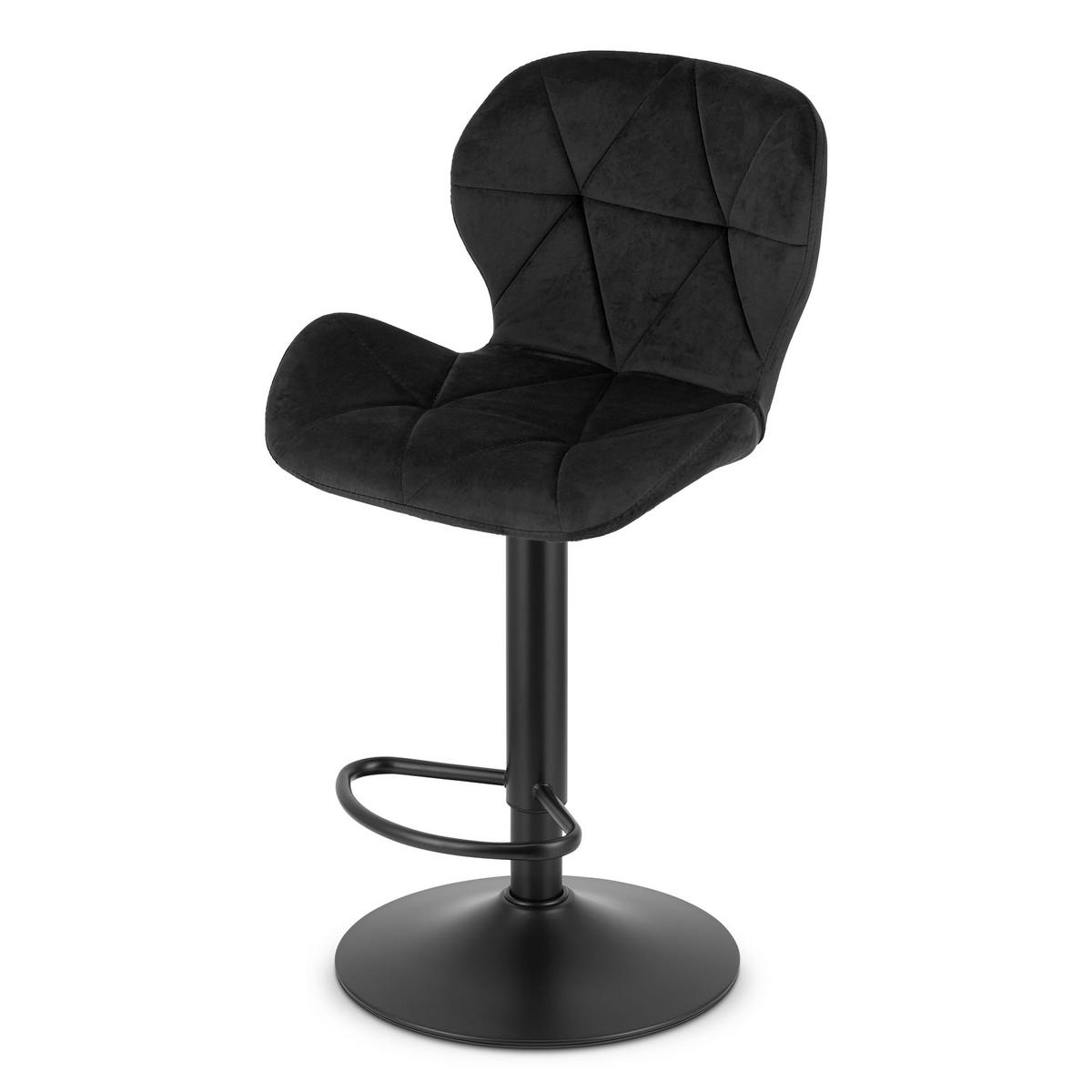 BARHOCKER 2-er Set WEST schwarzer Sitz, schwarze Basis - Schwarz, Textil (46/111/48.5cm) - Valora