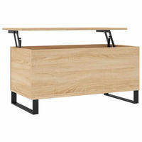 COUCHTISCH 90/44,5/45 cm aus Holzwerkstoff Sonoma-Eiche mit Höhenverstellbarer Tischplatte - Sonoma Eiche, Holz (44.5/90/45cm) - vidaXL