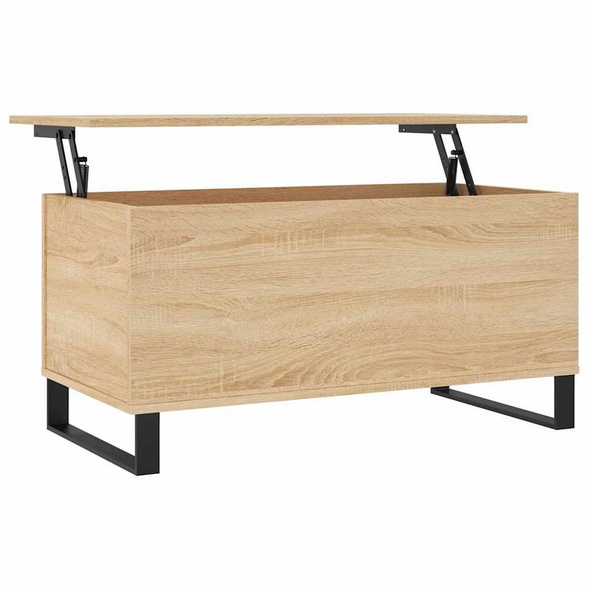 COUCHTISCH 90/44,5/45 cm aus Holzwerkstoff Sonoma-Eiche mit Höhenverstellbarer Tischplatte - Sonoma Eiche, Holz (44.5/90/45cm) - vidaXL