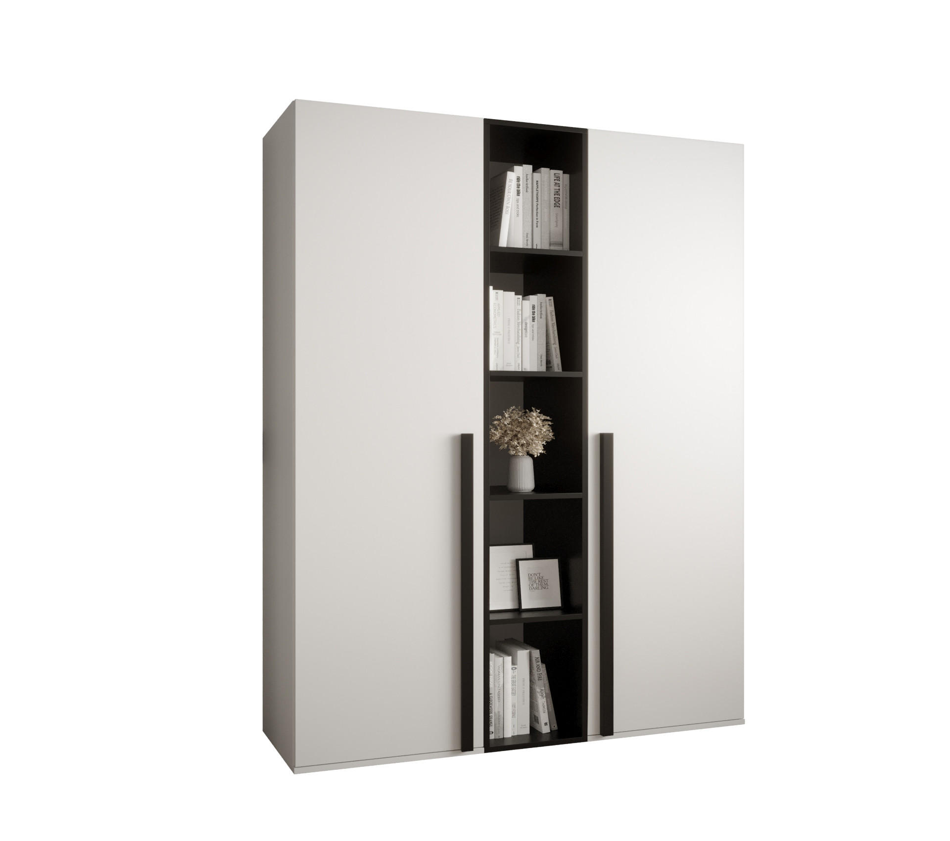 Möbel Kryspol Garderobenschrank Weiß 130x184x42 cm