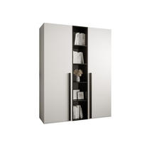 GARDEROBENSCHRANK 130/184/42 - Schwarz/Weiß, Holz/Kunststoff (130/184/42cm) - MÖBEL KRYSPOL
