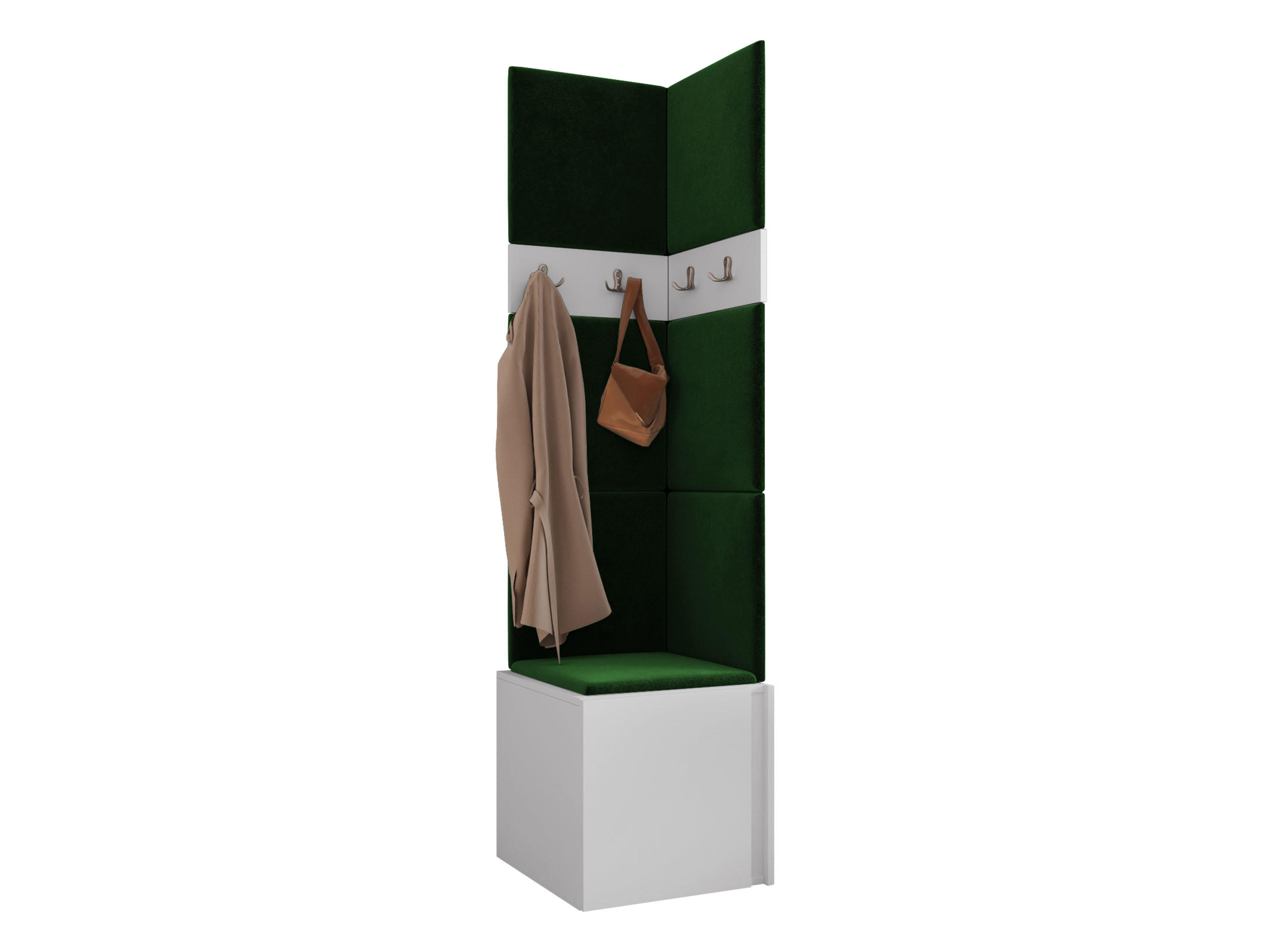 Mirjan24 Garderoben-Set Weiß, Grün 42x186x46 cm