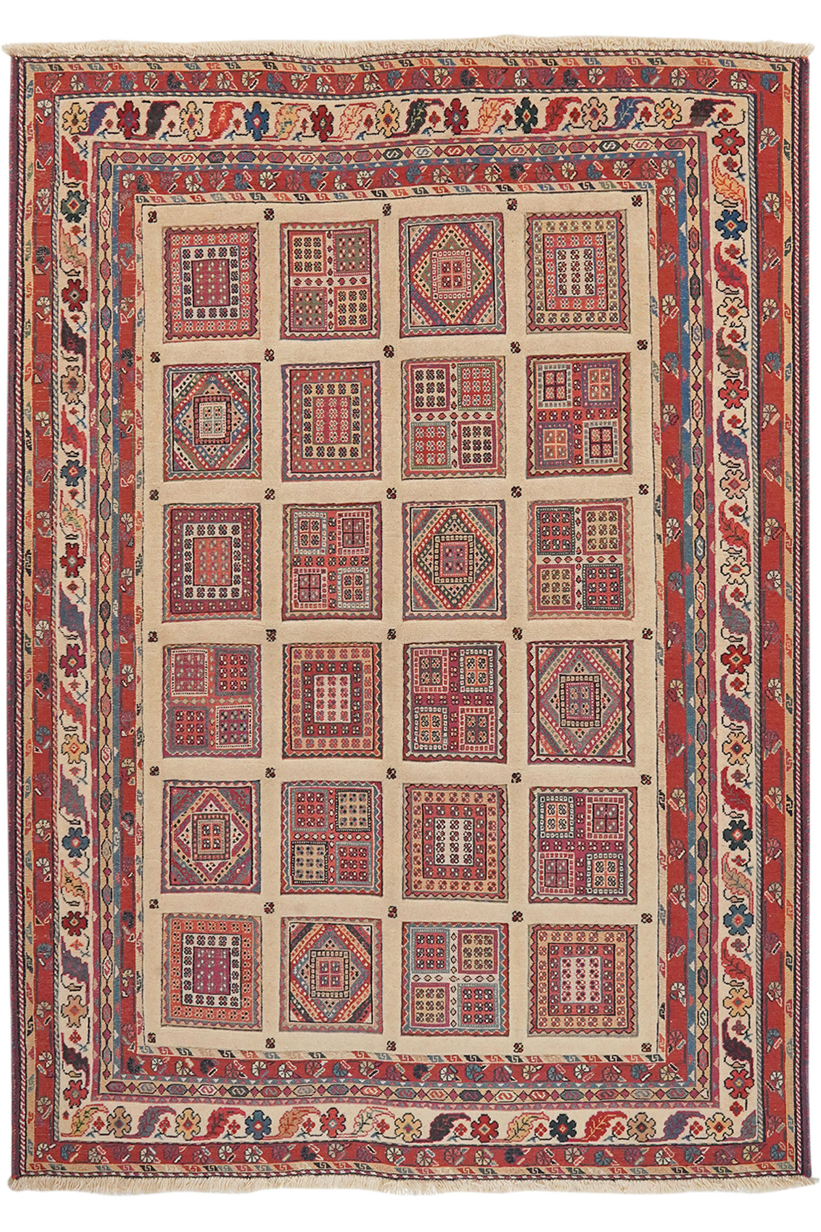 HANDWEBTEPPICH Sumak Belutch Beige 212/154 cm Schurwolle - Beige, Textil (154/212cm) - Looma