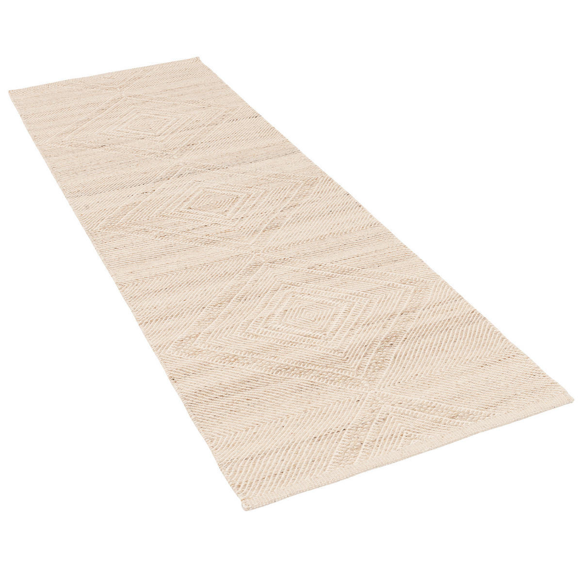 NATUR TEPPICH KELIM LÄUFER WOLLE LARA MELIERT - Naturfarben, Textil (70/130cm) - Pergamon