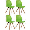 STUHL 4er Set Kunststoff grün - Eukalyptusholzfarben/Grün, Holz/Kunststoff (48/87/58cm) - CLP