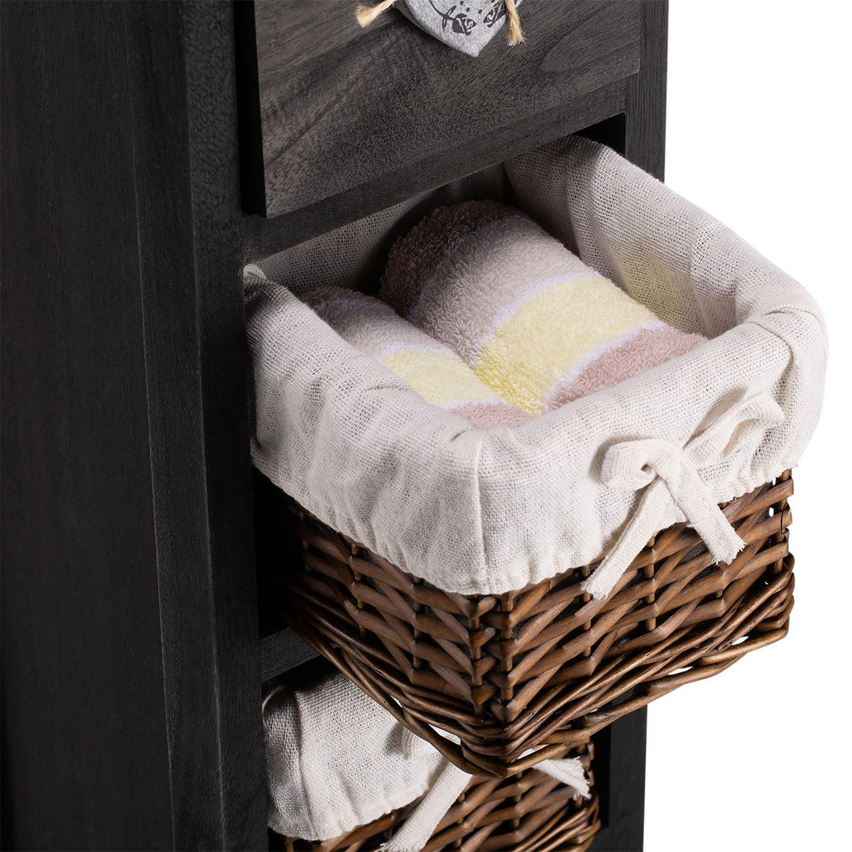 KOMMODE FLOWER - Schwarz, Holz (20/70/20cm) - CARO-Möbel