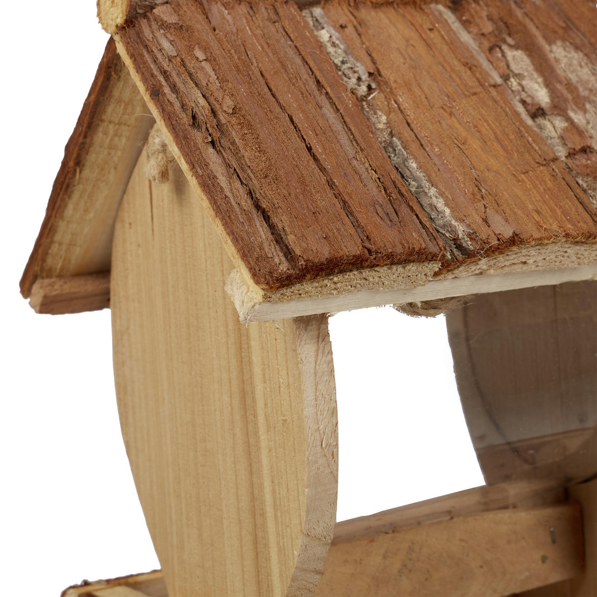 VOGELFUTTERHAUS - Hellbraun, Holz/Kunststoff (15/19.5/12.5cm) - Relaxdays