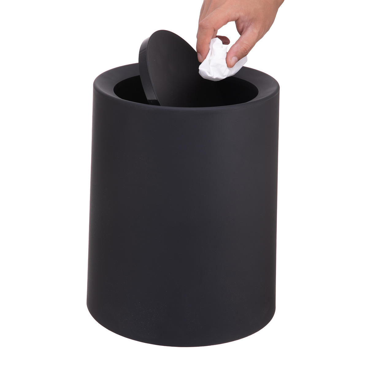 MÜLLEIMER - Schwarz, Kunststoff (26/31.5/26cm) - Relaxdays