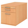 ROLLCONTAINER - mit Hängeregistratur 80/42,8/51,2 cm in Buchefarben Streifengriff (Kunststoff) - Buchefarben, Holzwerkstoff (42.8/51.2/80cm) - bümö