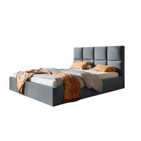 POLSTERBETT SLIM mit Kopfteil, 180x200 cm mit Bettkasten und Lattenrost aus Holz, Velourstoff, Farbe: Dunkelgrau - Dunkelgrau, Holz/Kunststoff (180/200cm) - Sepro Meble