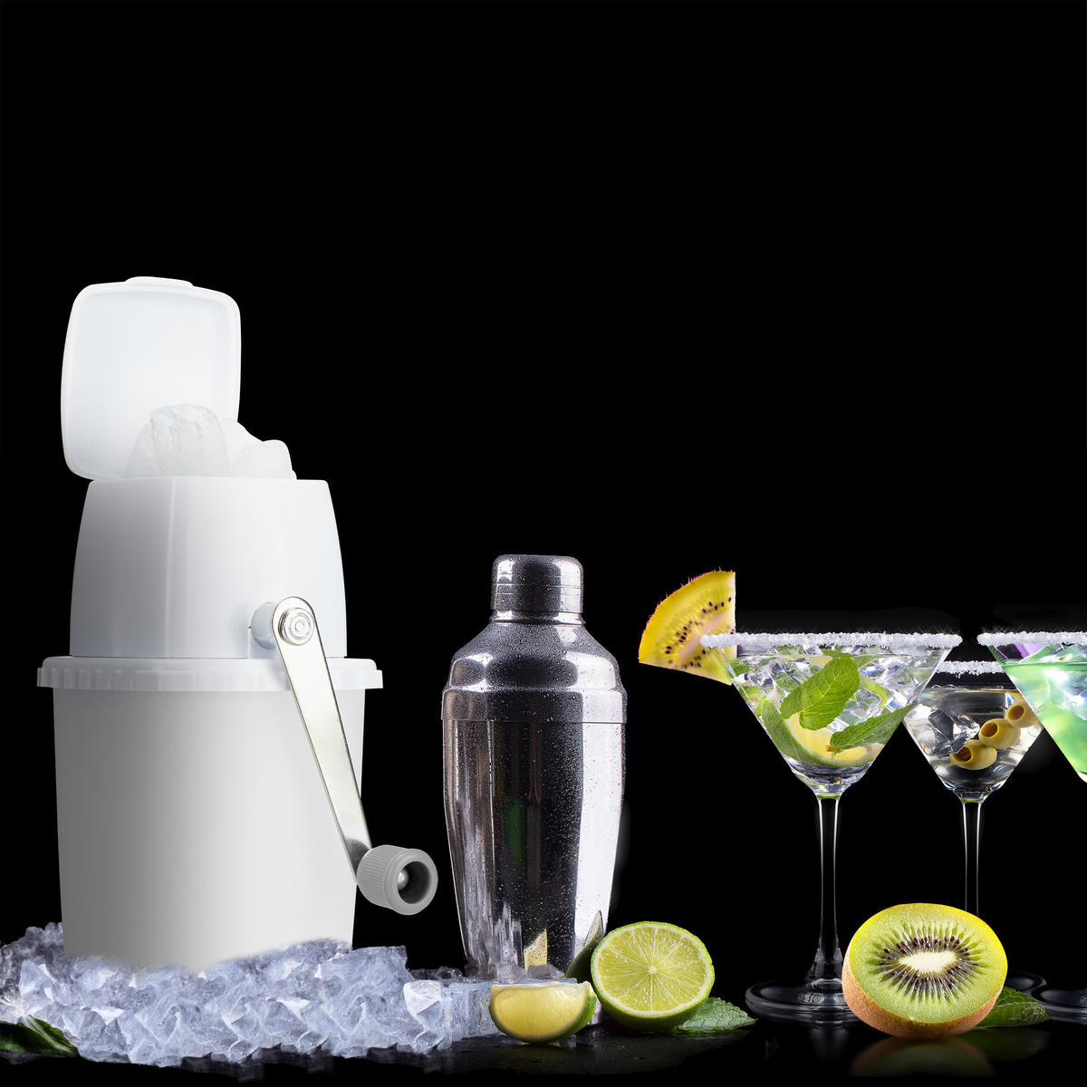 DRVIČ ľadu - biela, kov/plast (12.5/24/16cm) - Relaxdays