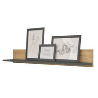 AKTENREGAL grau matt, Eiche Wotan 100 cm, Wandregal für Homeoffice und Büro - Eiche Wotan/Grau, Holzwerkstoff (100/15/17cm) - Furn.Design