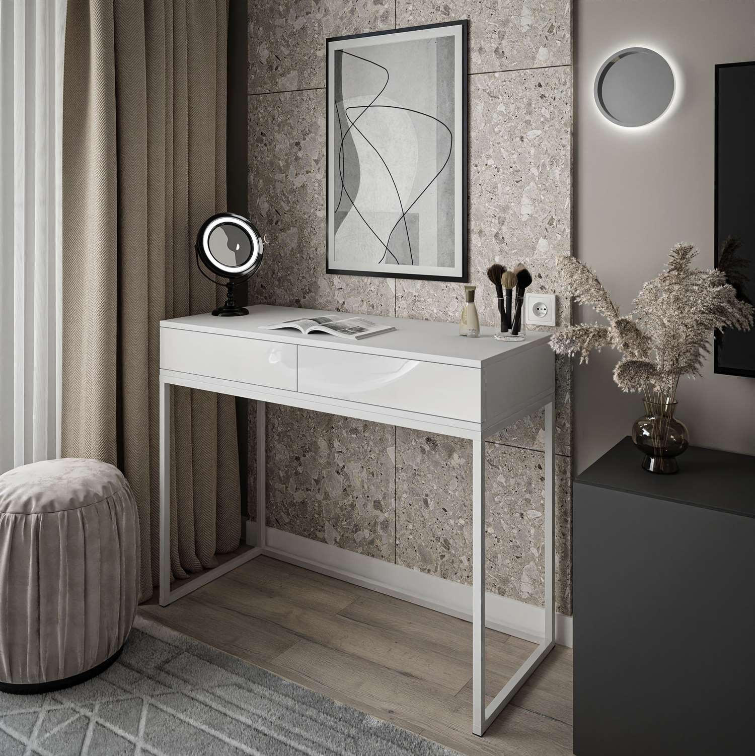 KONSOLE BLANCO LOFT Weiß Hochglanz PUSH OPEN - Weiß Hochglanz, Holzwerkstoff (42/100/81cm) - Lookway