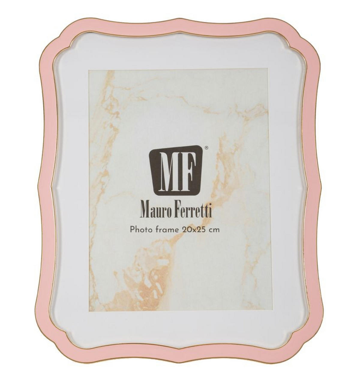 BILDERRAHMEN Margot, Fotoformat 20 x 25 cm, rosa und goldfarben, Zink und Glas, Rahmen 22,1 x 1,4 x 27,2 cm - Pink/Goldfarben, Glas/Metall (22.1/27.2/1.4cm) - Mauro Ferretti