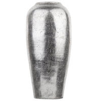 DEKOVASE Terrakotta silber Lorca - Silberfarben, Stein (48cm) - Beliani