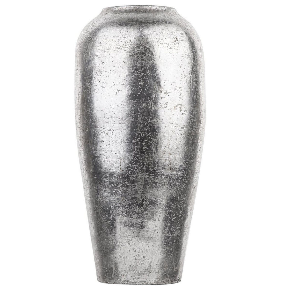 DEKOVASE Terrakotta silber Lorca - Silberfarben, Stein (48cm) - Beliani