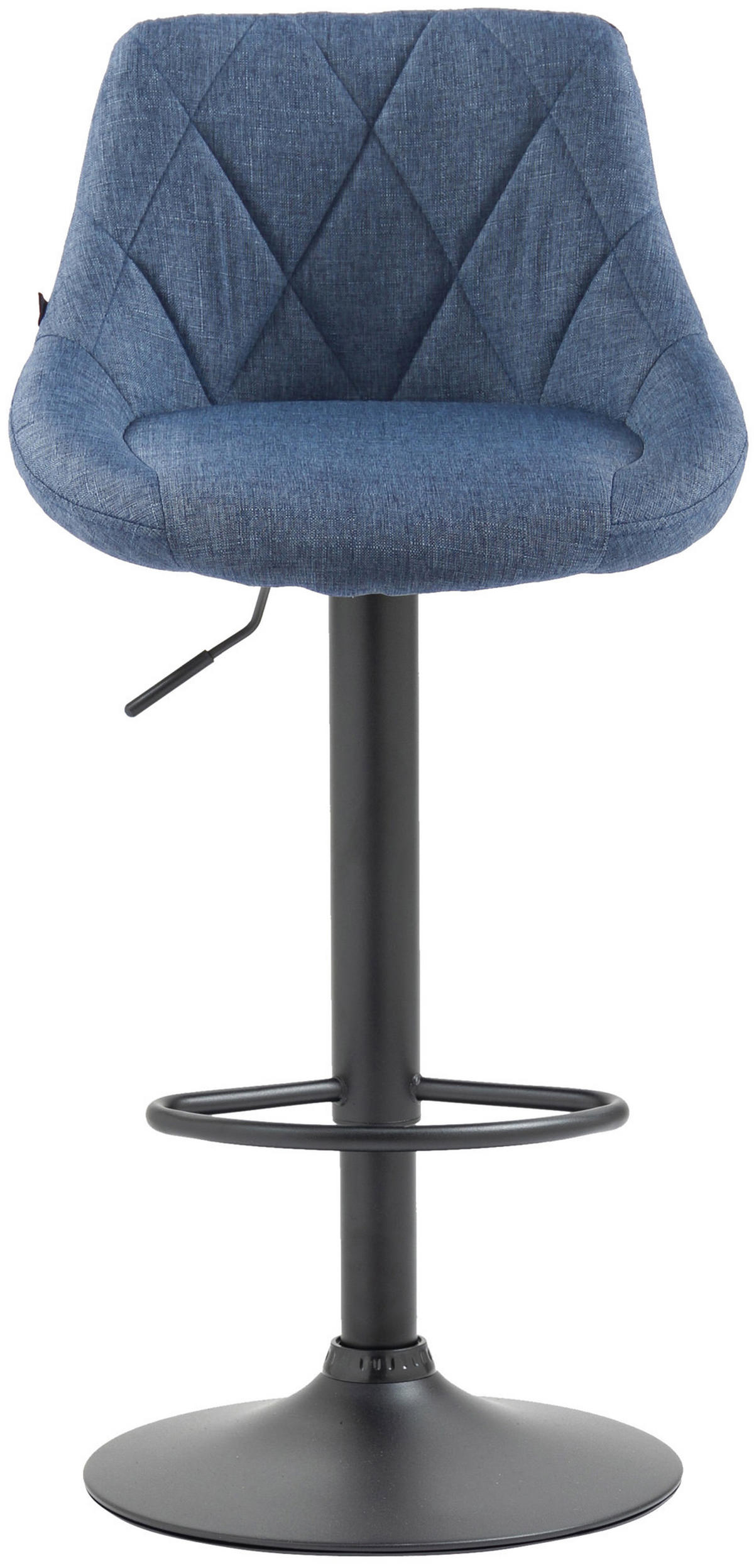 BARHOCKER Stoff blau - Blau/Schwarz, Textil/Metall (46/83/49cm) - CLP