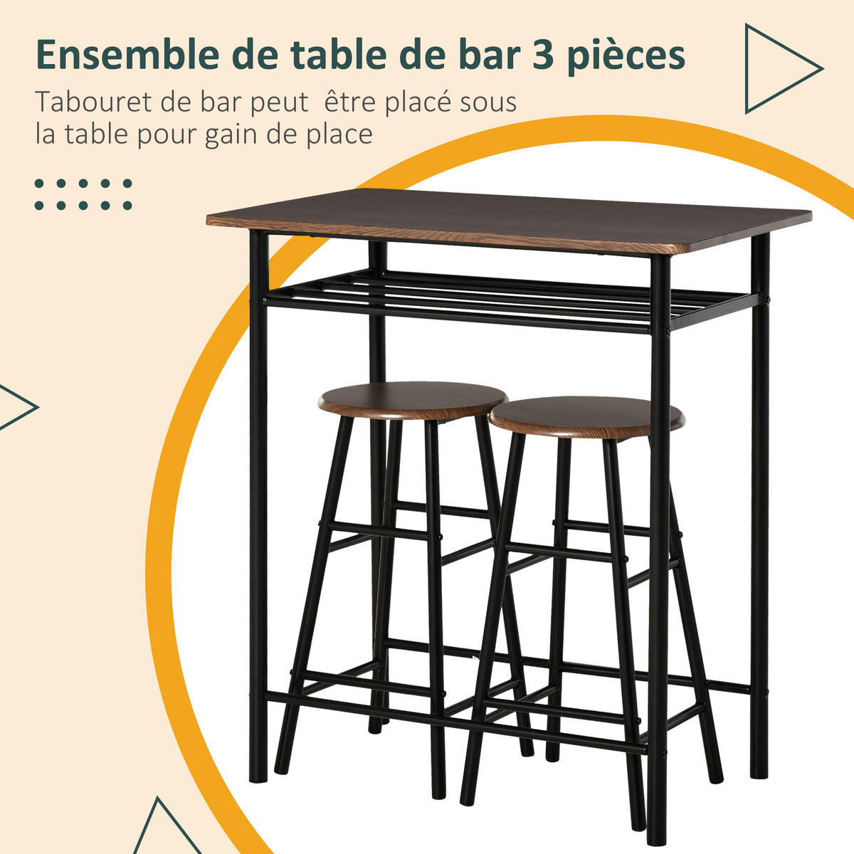 STEHTISCH-SET 2-teilig DE-14803 industriell mit Ablage Nussbaum/Schwarz - Braun, Holzwerkstoff (80/50/90cm) - ComfortXL