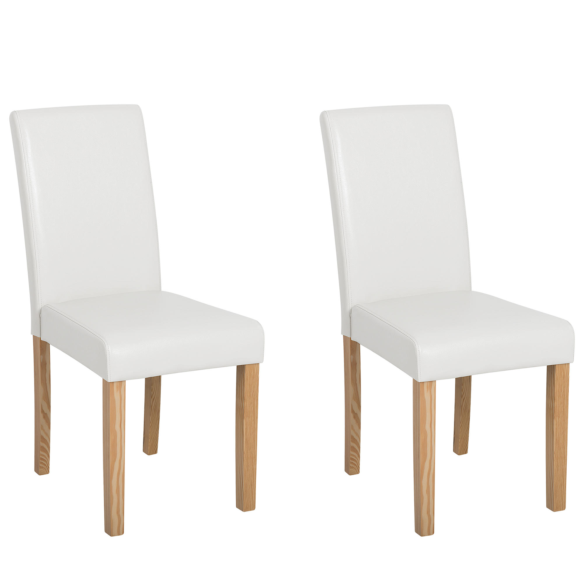 ESSZIMMERSTUHL 2er-Set Kunstleder Weiß Broadway - Weiß, Holz/Textil (42/93/59cm) - Beliani