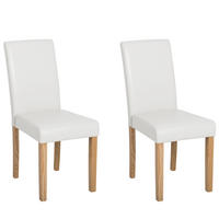 ESSZIMMERSTUHL 2er-Set Kunstleder Weiß Broadway - Weiß, Holz/Textil (42/93/59cm) - Beliani
