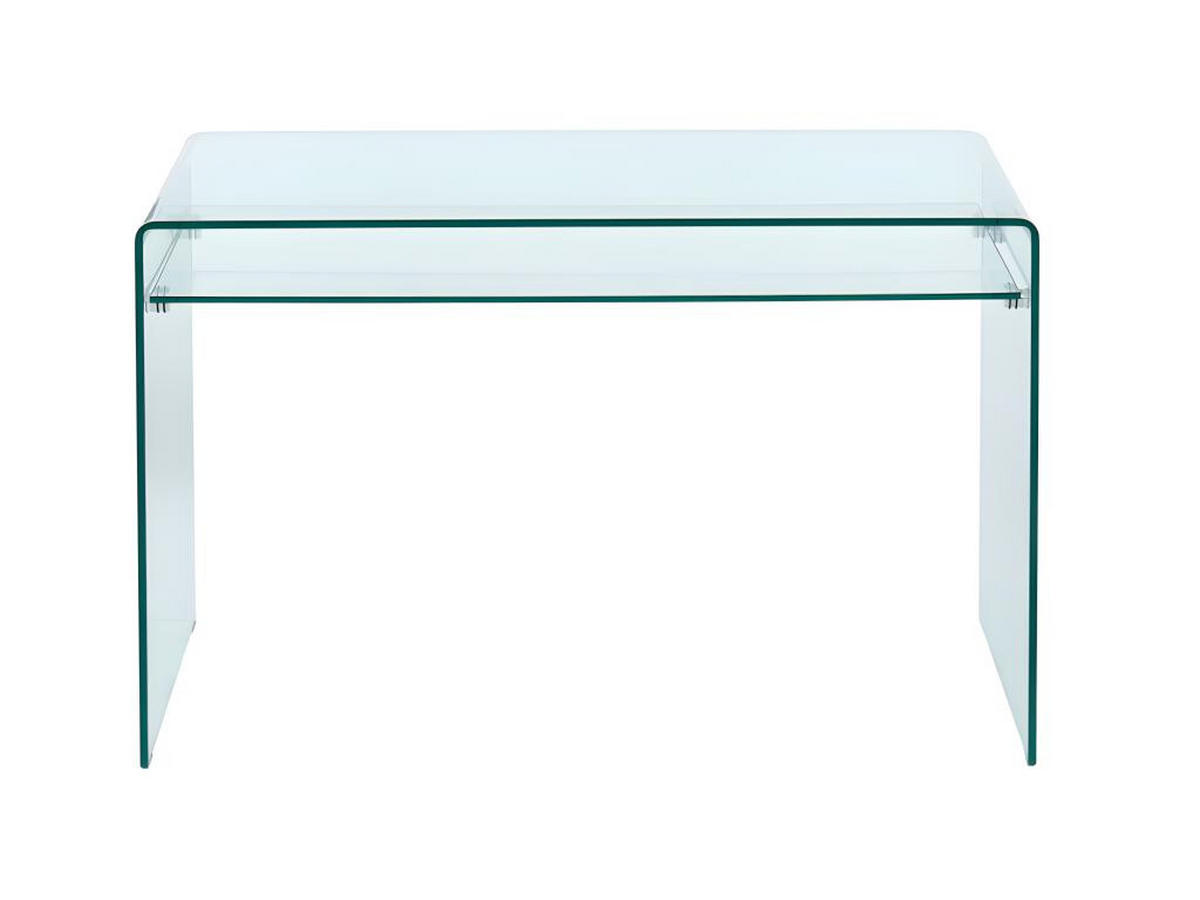 SCHREIBTISCH mit 1 Ablage - Glas - STILEOS - Transparent, Glas (120/60/75cm) - Vente-Unique