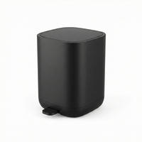 BADEZIMMERABFALLEIMER mit Fußpedal Invi 7 l 27/21/27 cm - Schwarz, Kunststoff (21/27/27cm) - NUXIO