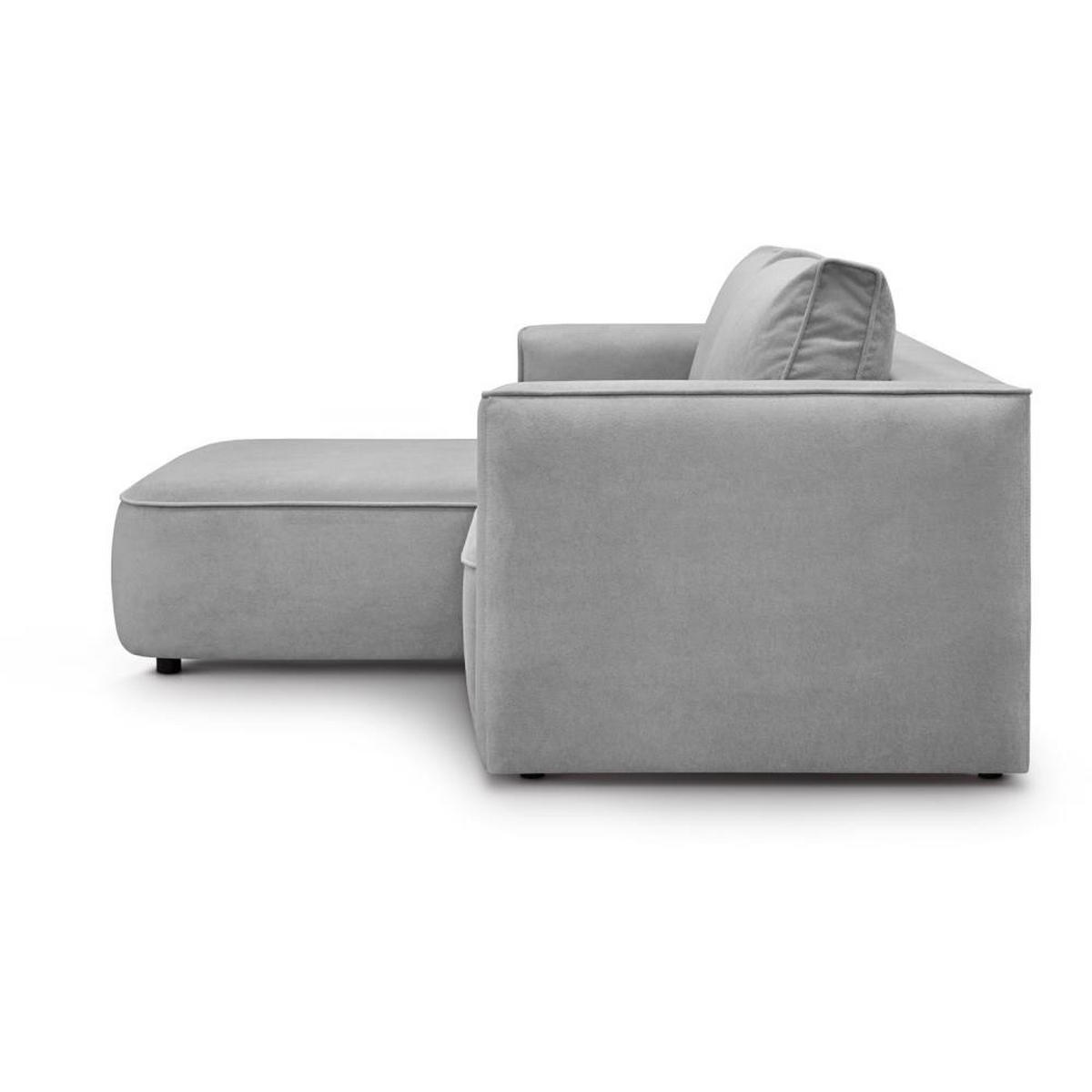 ECKSCHLAFSOFA Carlos hellgrau - Hellgrau/Schwarz, Kunststoff/Textil (265/170cm) - Beautysofa