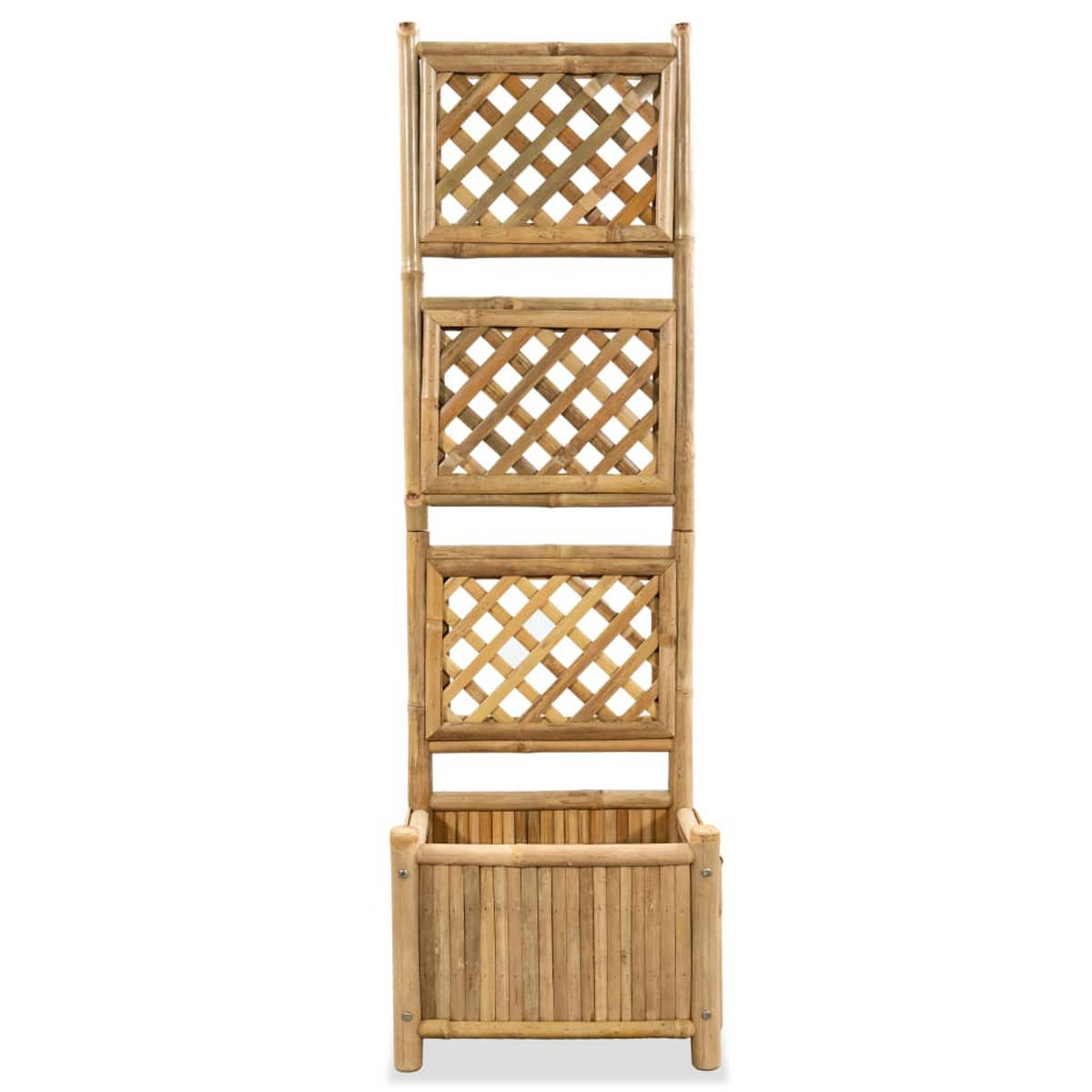 PFLANZENBEHÄLTER mit Spalier Bambus 40 cm - Braun, Holz (40/135/30cm) - furnicato