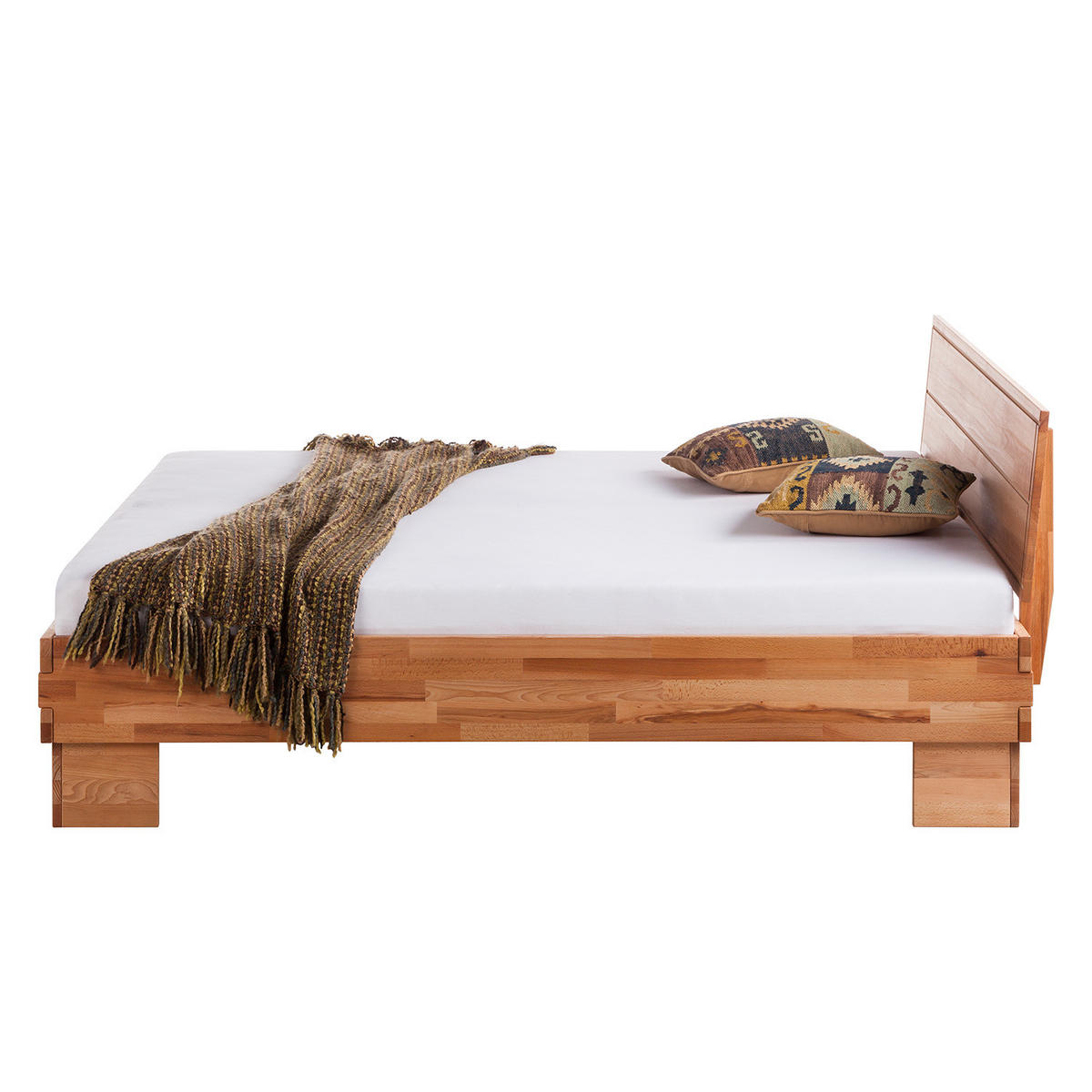 MASSIVHOLZBETT - Buche massiv - Buchefarben, Holz (180/200cm) - home24