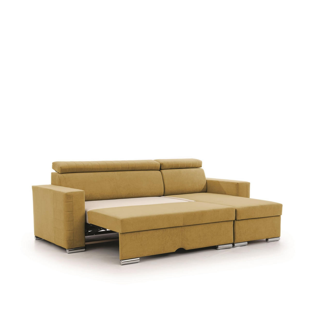ECKSOFA Canton In Camelia - Gelb, Holzwerkstoff/Textil (260/173cm) - Fun Möbel
