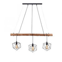METALL HÄNGELEUCHTE Braun Gitteroptik Holz 3 Flammig - Braun, Holz (100/20/120cm)