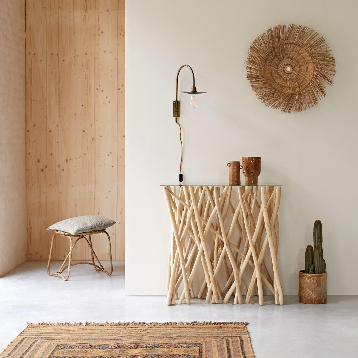 KONSOLENTISCH River Natur aus Teak - Naturfarben, Holz (35/92/90cm) - Tikamoon
