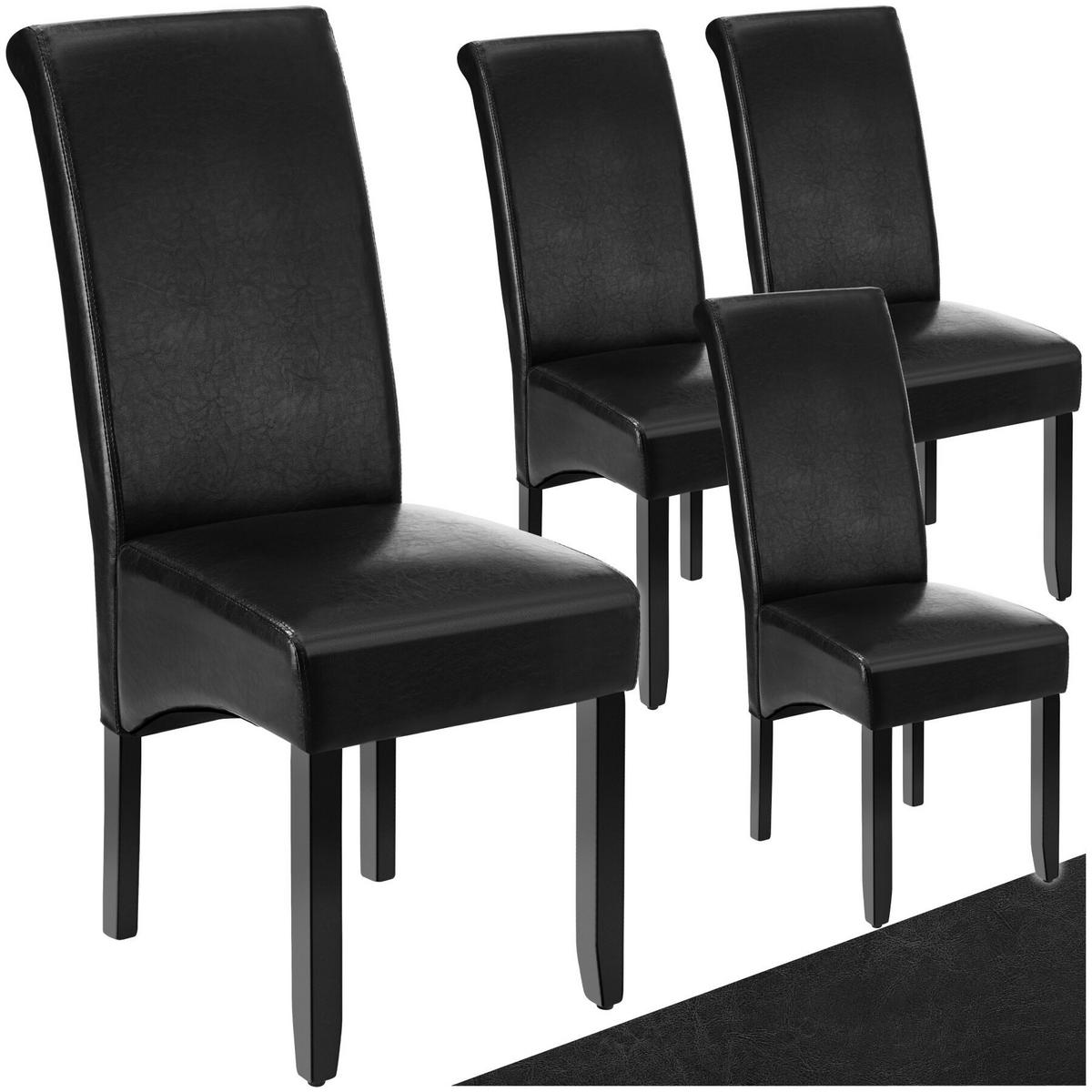 ESSZIMMERSTUHL 4er Set, 44 x 63 x 106 cm schwarz - Schwarz, Textil (44/106/45cm) - tectake