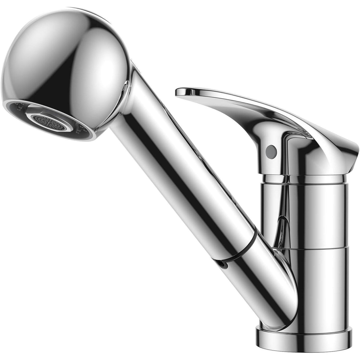 KÜCHENARMATUR mit Brause poliert Chrom - Silberfarben, Metall (12/12/19cm)