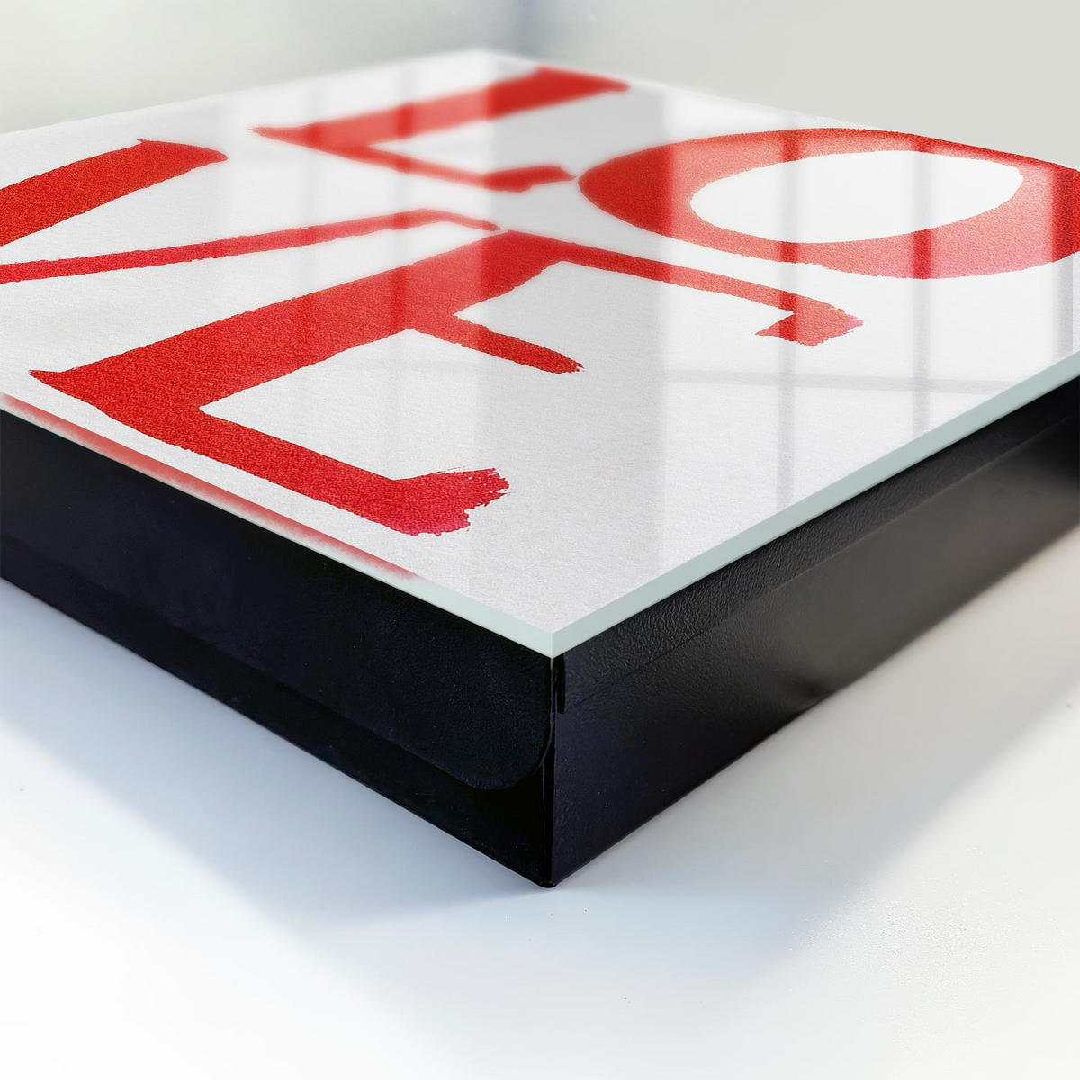 SCHLÜSSELBOX Schwarz 30x30 cm- Türöffnung nach rechts - Rote Liebe - Rot, Metall (30/30/5cm) - TULUP