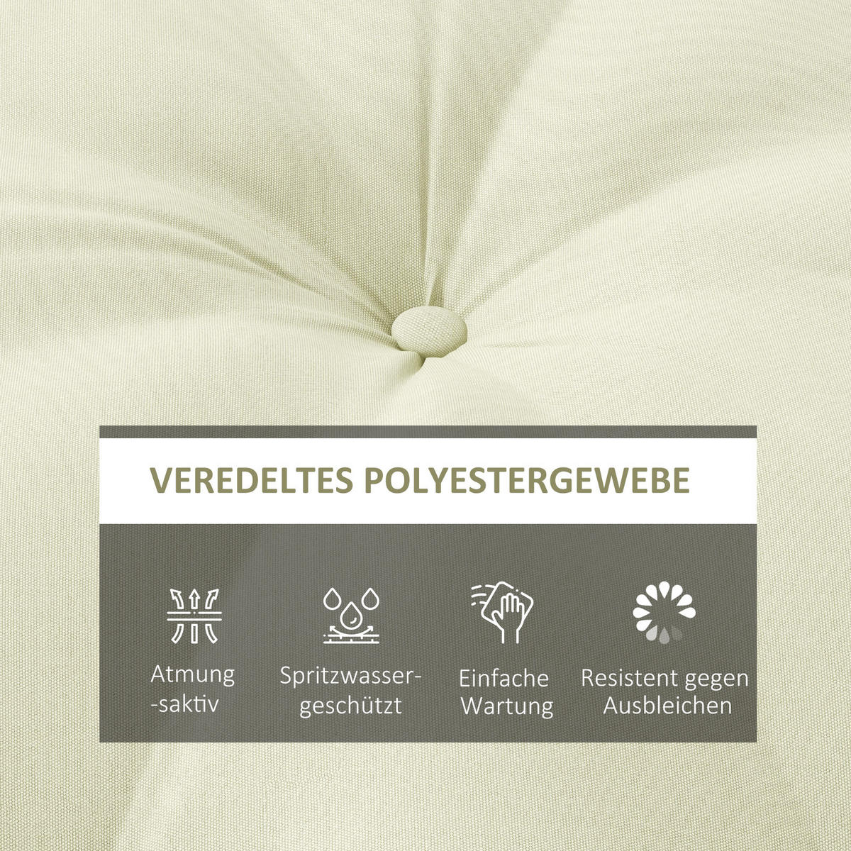 SITZKISSEN, Polyester, Beige - Beige, Kunststoff (80/10/80cm) - Outsunny