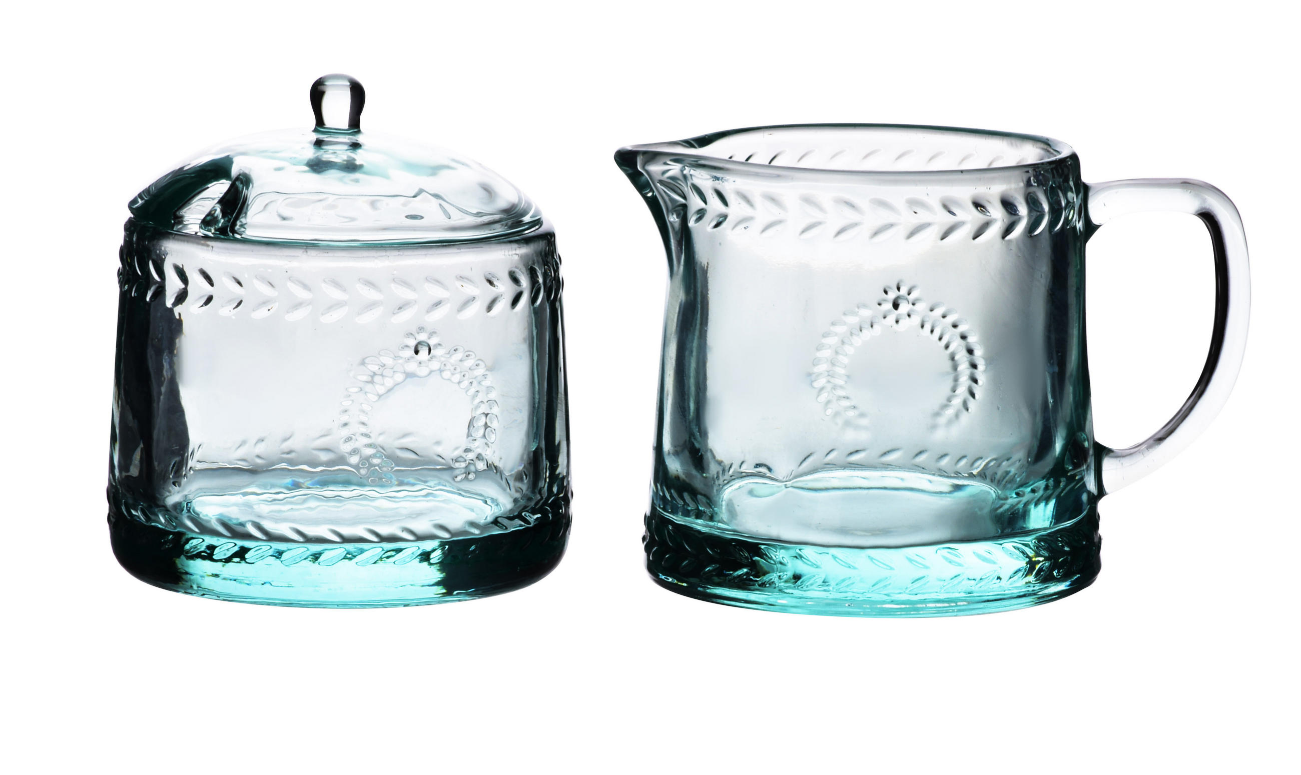 ZUCKERDOSE mit Milchkännchen Ecila Transparent 20/10/10 cm Glas - Transparent, Glas (0.3L) - Mondex