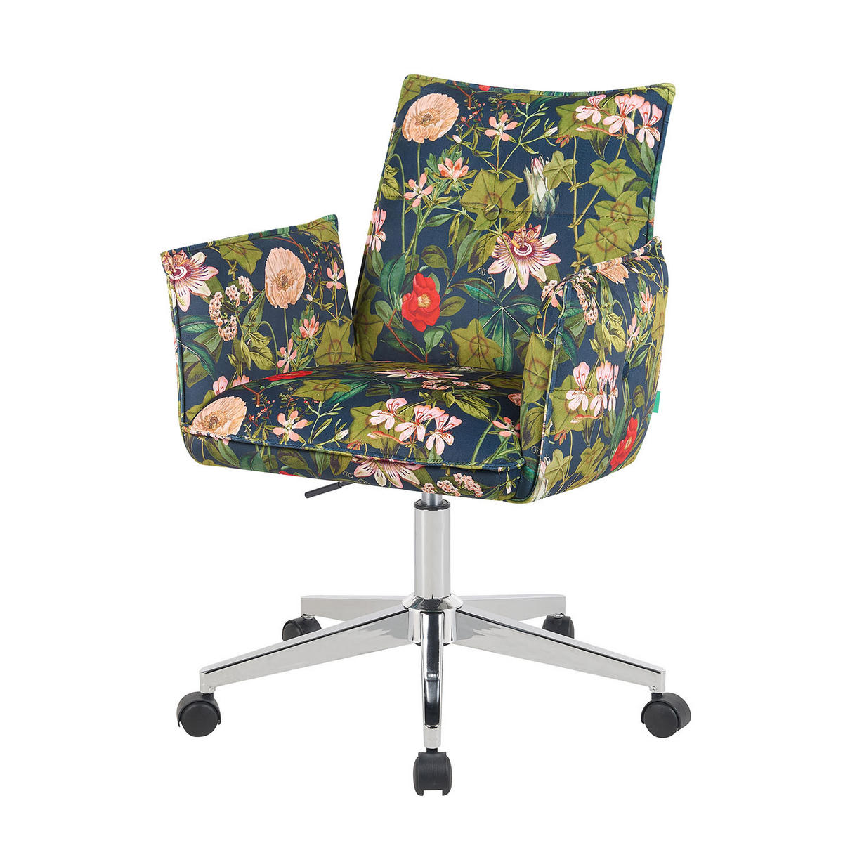 BÜROSTUHL Mika-Cleo - Chromfarben/Multicolor, Textil/Metall (60/85/63cm) - DUBI Möbel