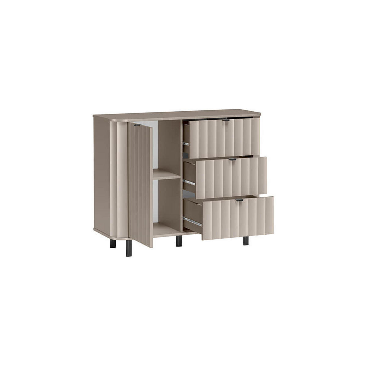 KOMMODE NOVADO-3 Greige - Greige, Holzwerkstoff (111/91/40.5cm)