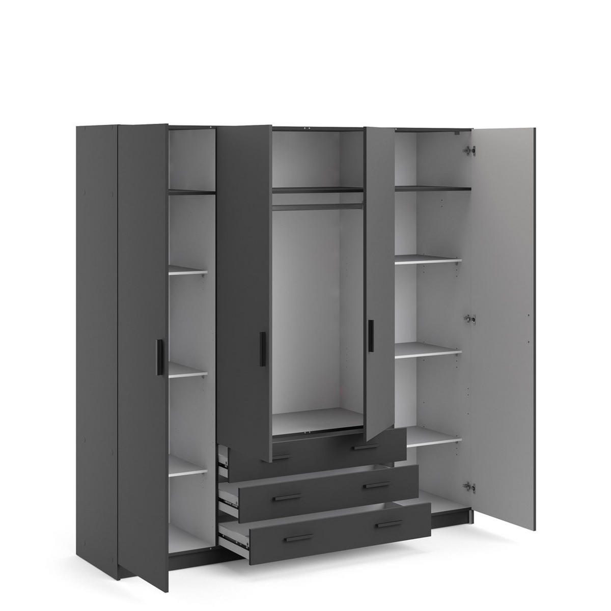 KLEIDERSCHRANK Grau - Grau, Holzwerkstoff (196/201/50cm) - ebuy24