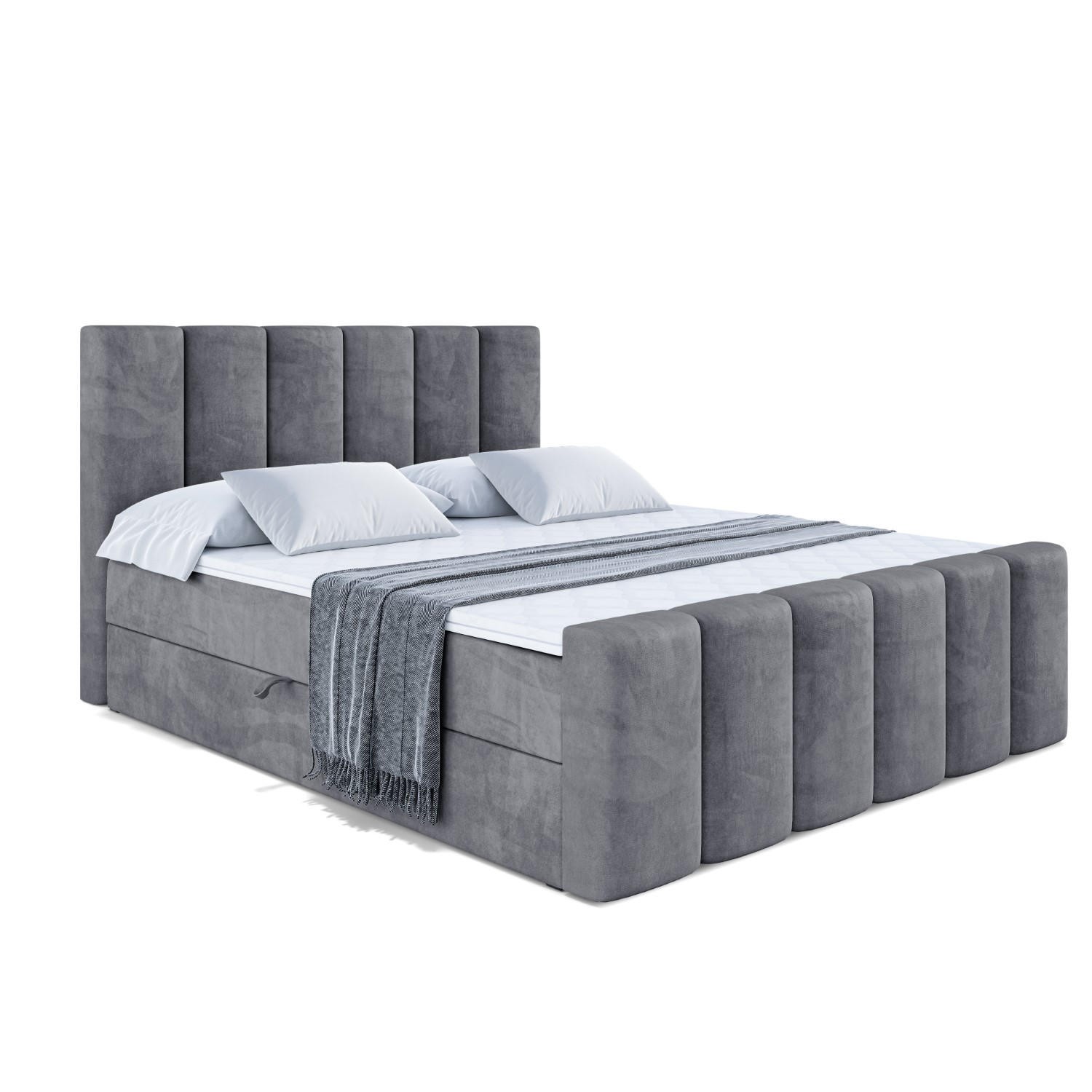 ALTDECOR AMERICKÁ postel BOXI1-Z – 200 x 200 cm – H3 – tmavě šedá