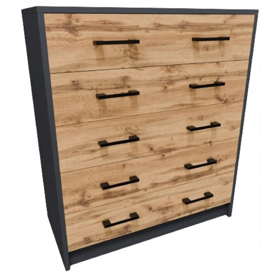 SCHUHSCHRANK 5S Anthrazit-Wotan Eiche 74/35/85 cm 5 ausklappbare Schuhablagen - Anthrazit/Eiche Wotan, Holzwerkstoff (74/85/35cm) - Matkam Möbel
